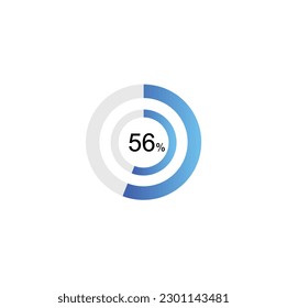 56% Circle loading icon template. Update or loading symbol for web or application, 56 percent.