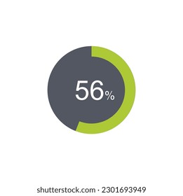 56% circle percentage diagram ready-to-use for web design, user interface UI or infographic.