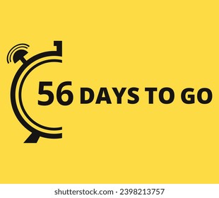 56 Days to go Countdown left days banner. Banner and Poster. vector illustration.