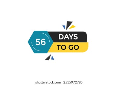 56 dias para ir, ícone, stile, temporizador, contagem regressiva, relógio, tempo, fundo, modelo, 56 dias para ir, contagem regressiva, adesivo, banner esquerdo, negócio, venda, botão de etiqueta
