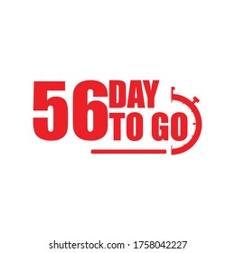 56 days to go label,sign,button. Vector stock illustration