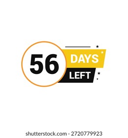 Quedan 56 días Número de cuenta regresiva Plantillas de Anuncio tiempo icono diseño de Vector