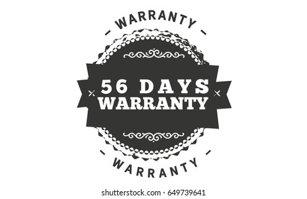 56 days warranty icon vector vintage grunge guarantee background