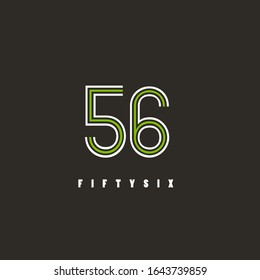 56 digit letter abstract design logo linear elegant design 