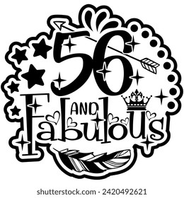 56 and fabulous black vector graphic design and cut file