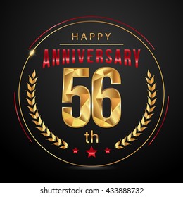 56 golden anniversary logo, low poly design number