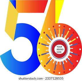 56 icon vector design. 56 anniversary vector