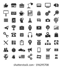 56 Icons Set for business in colour modern design 