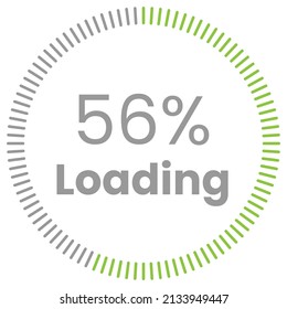 56% Loading. 56% circle diagrams Infographics vector, 56 Percentage ready to use for web design ux-ui