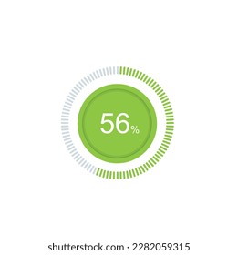 56% Loading. 56% circle diagrams Infographics vector, 56 Percentage ready to use for web design ux-ui.