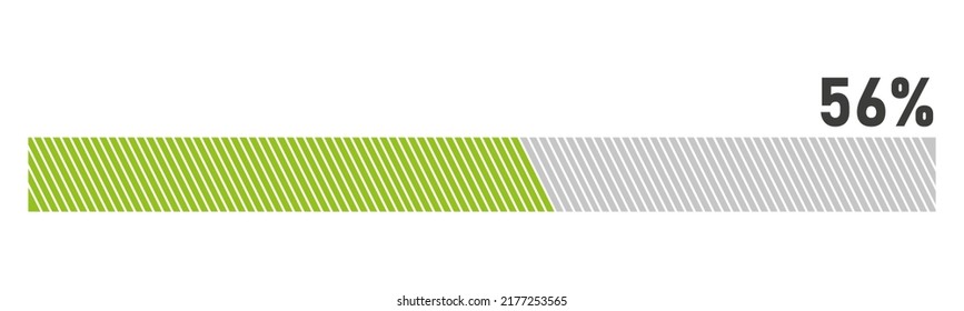 56% de carga. barra de progreso del 56% Vector de infografía, 56% listo para usar para diseño web ux-ui
