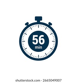 56 min clock icon vector illustration design
