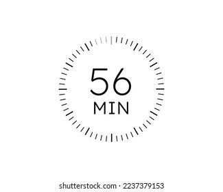 56 minutes timers Clocks, Timer 56 min icon vector