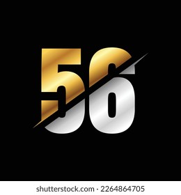 56 Number Luxury Logo Design Template Inspiration, Vector Illustration.