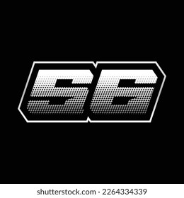 56 Number Speed Logo Design Template Inspiration, Vector Illustration For Sticker, Racing.
