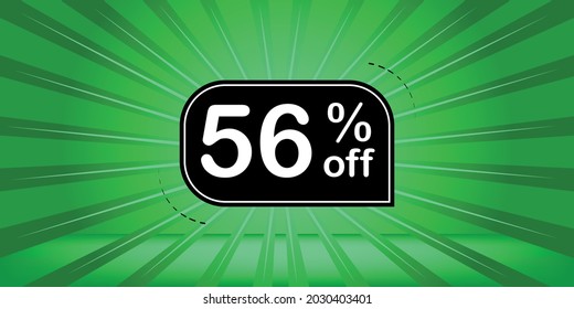 56% off - green and black banner - 
fifty-six percent discount banner for big sales.