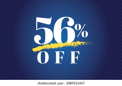 56% off tag four six percent discount black friday sale white letter blue gradient  background