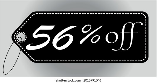 56 % Rabatt auf die schwarze Markierung. Rabattbanner für Angebote und Sonderangebote