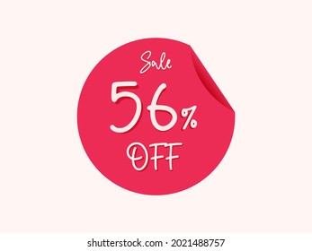 56 percent off sticker, 56% off sale of special offers