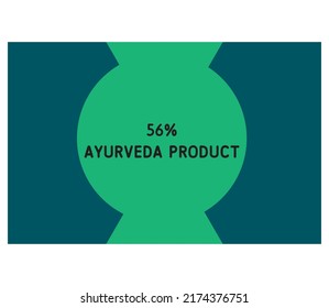 56% percentage Ayurveda product wonderfull geometric rectangular shape design element vector illustration for promo sign label on white background with fantastic font and black color