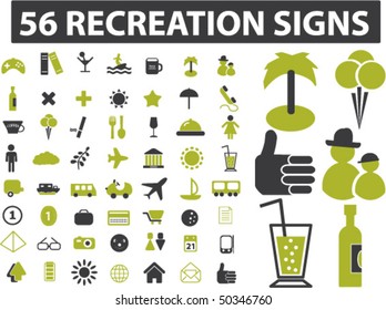 56 recreation signs. vector