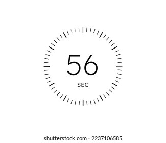 56 second timers Clocks, Timer 56 sec icon vector
