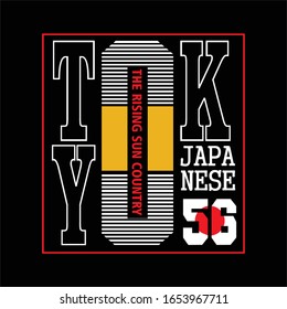 56 tokyo japan typography, vector illustration