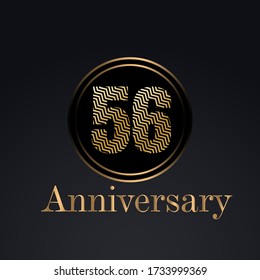 56 year anniversary celebration, vector design for celebrations, invitation cards and greeting cards
