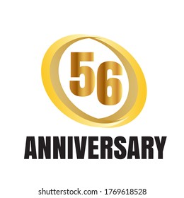 56 year anniversary celebration, vector design for celebrations, invitation cards and greeting cards