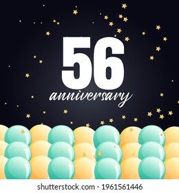 56 year anniversary celebration, vector design for celebrations, invitation cards and greeting cards