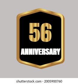 56 años de celebración, diseño vectorial para celebraciones, tarjetas de invitación y tarjetas de felicitación