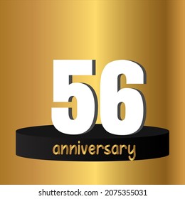 56 year anniversary celebration, vector design for celebrations, invitation cards and greeting cards