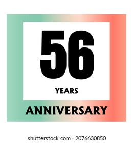 56 años de celebración, diseño vectorial para celebraciones, tarjetas de invitación y tarjetas de felicitación