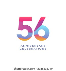 56 year anniversary design template. vector template illustration