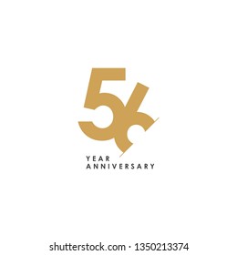 56 Year Anniversary Vector Template Design Illustration