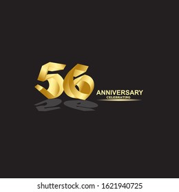 56 Year Anniversary Vector Template Design Illustration