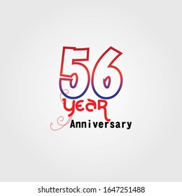 56 Year Anniversary Vector Template Design Illustration