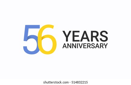 56 Years Anniversary Birthday Symbols Signs Stock Vector (Royalty Free ...