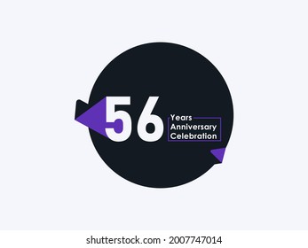 56 Years Anniversary Celebration badge with banner image isolated on white background