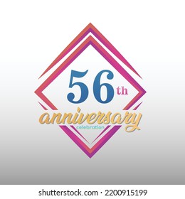 56 years anniversary celebration logotype. 56th anniversary logo collection. Set of anniversary design template. Vector and illustration.