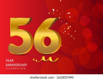56 Years Anniversary Celebration Vector Template Design Illustration
