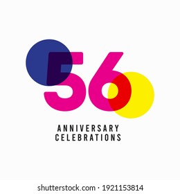 56 Years Anniversary Celebration Vector Template Design Illustration