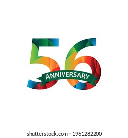 56 Years Anniversary Celebration Vector Template Design Illustration