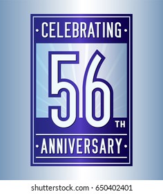 56 years anniversary design template. Vector and illustration