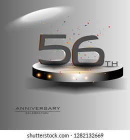 56 years anniversary design vector templates and illustrations, concepts in the future by giving a sci fi feel effect