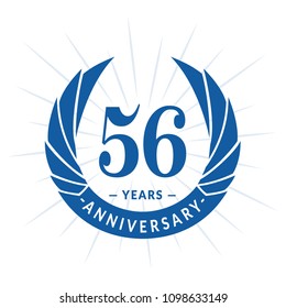 56 years anniversary. Elegant anniversary design. 56 years logo.