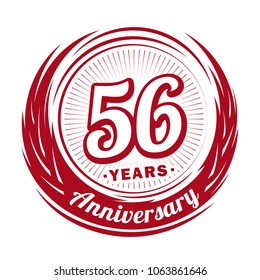 56 years anniversary. Anniversary logo design. 56 years logo