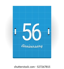 56 Years Anniversary Logo Designed like Flip Calendar