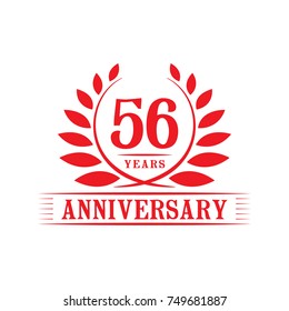 56 years anniversary logo template.