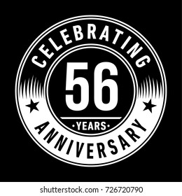 56 years anniversary logo. Vector and illustration.